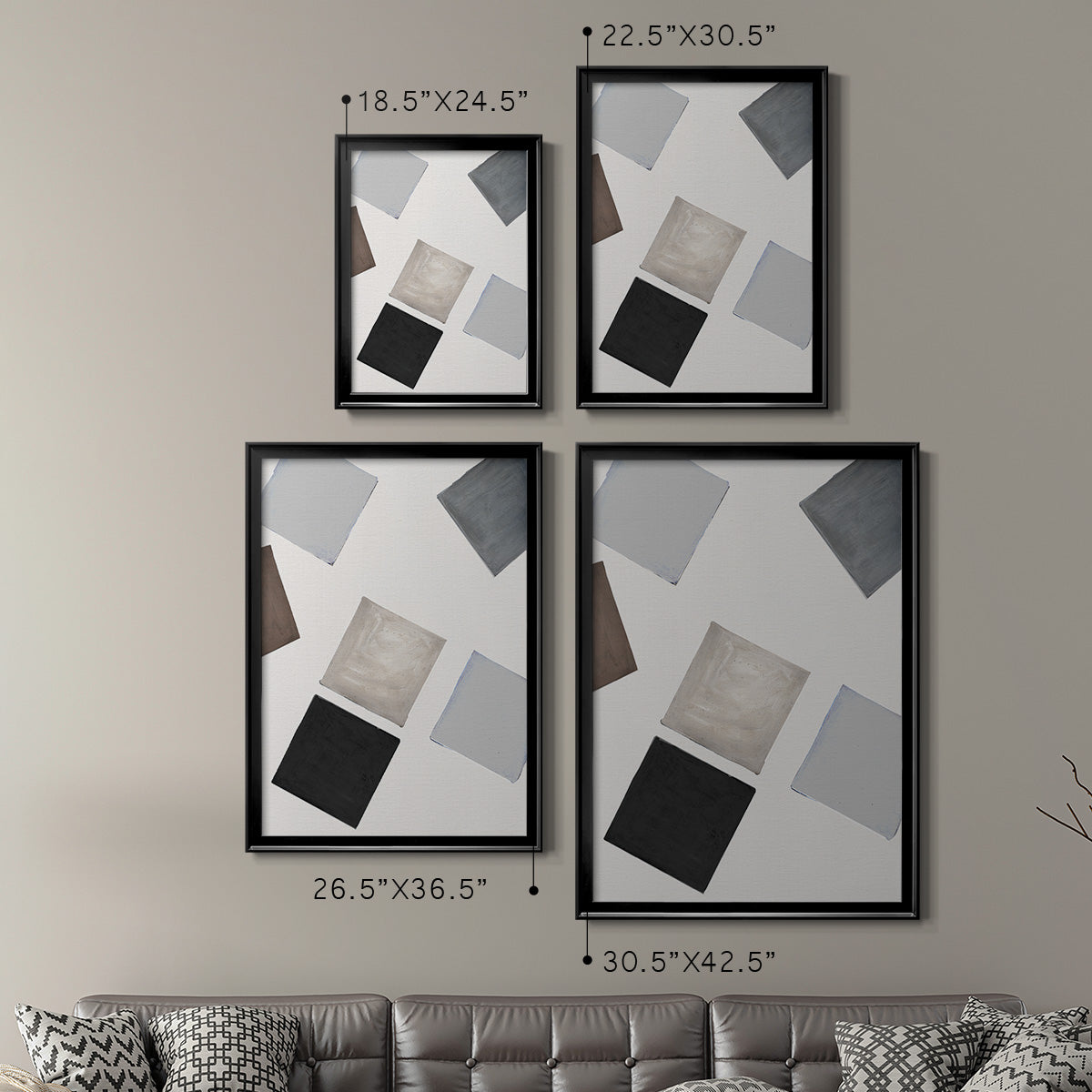 Block Encounter Revisit I - Modern Framed Canvas Print