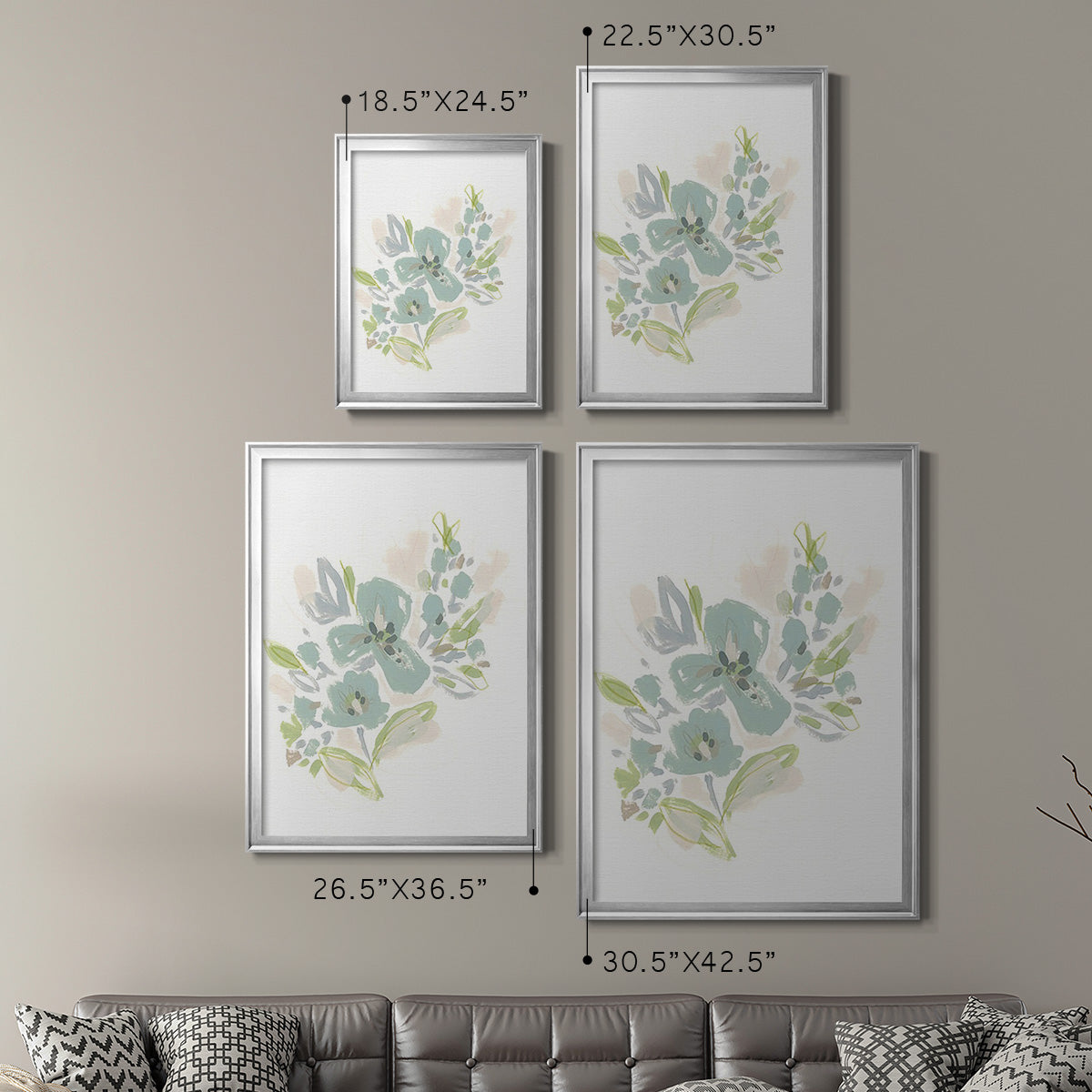 Seafoam Petals III - Modern Framed Canvas Print