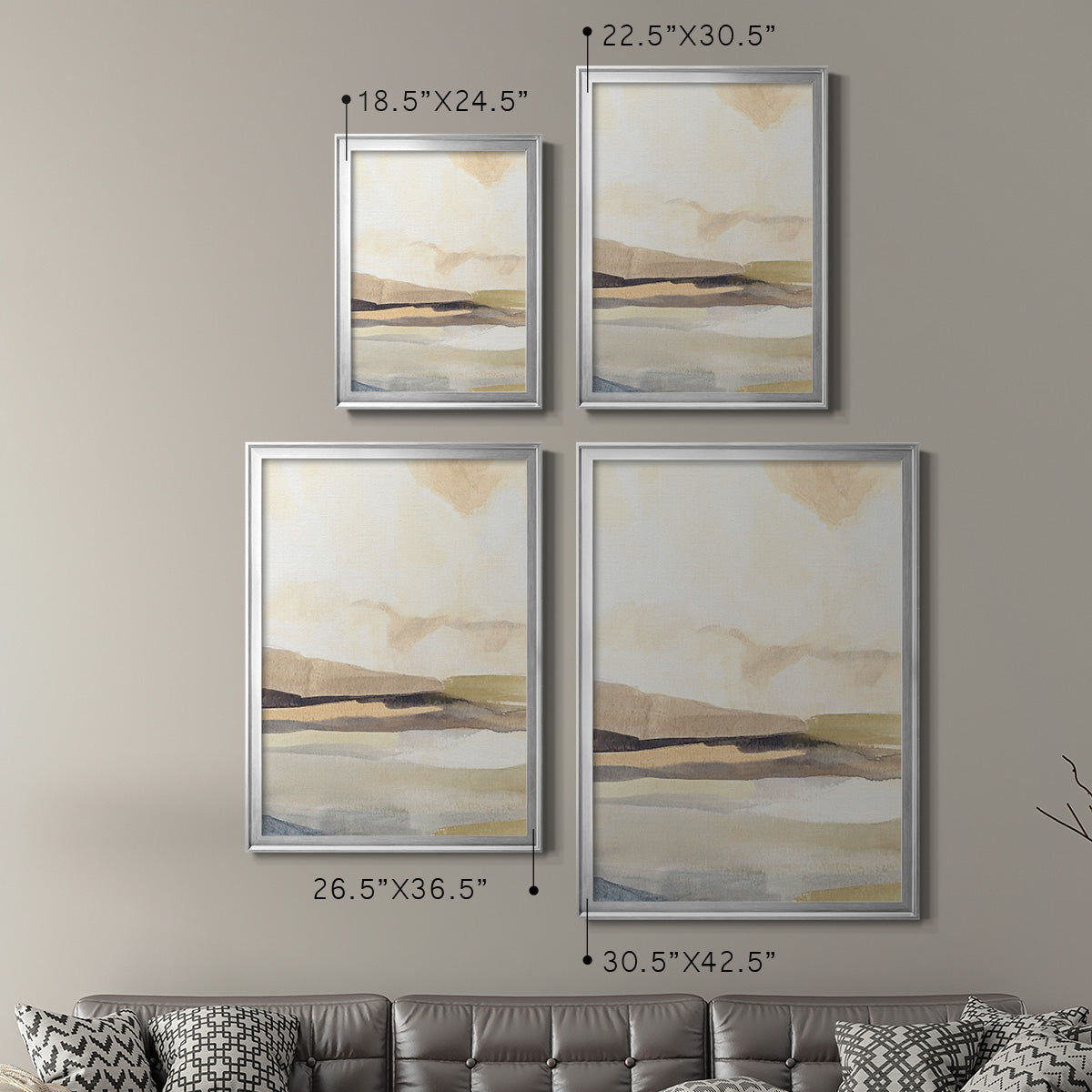 Slate Movement III - Modern Framed Canvas Print