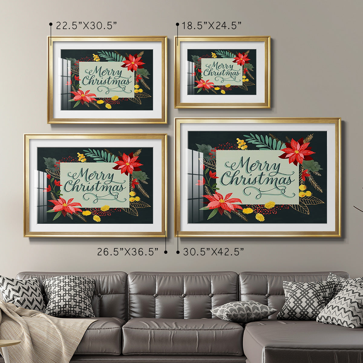 Bright Christmas Night  I - Modern Framed Art Print
