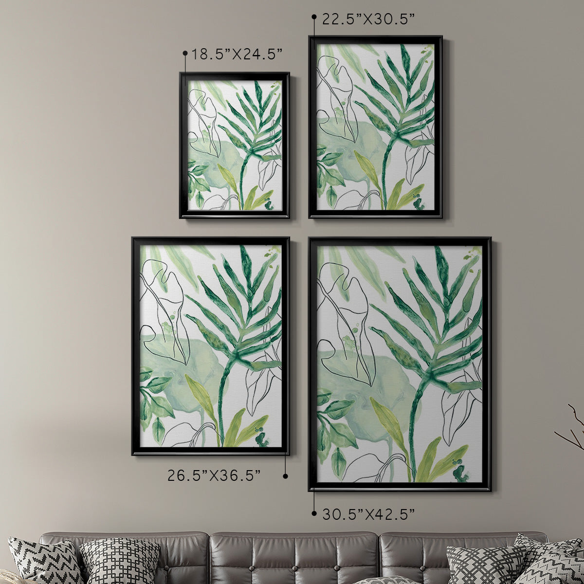 Tropical Palm Chorus III - Modern Framed Canvas Print