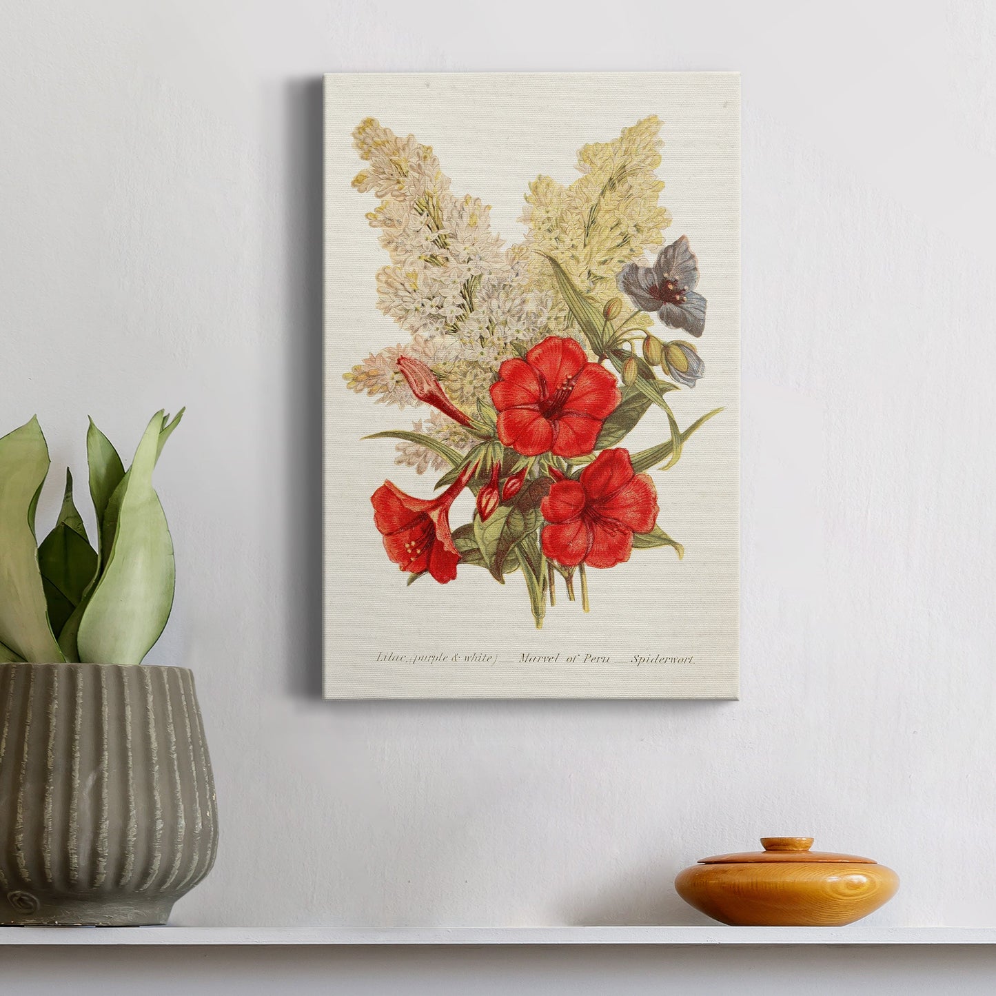 Antique Floral Bouquet V Premium Gallery Wrapped Canvas - Ready to Hang