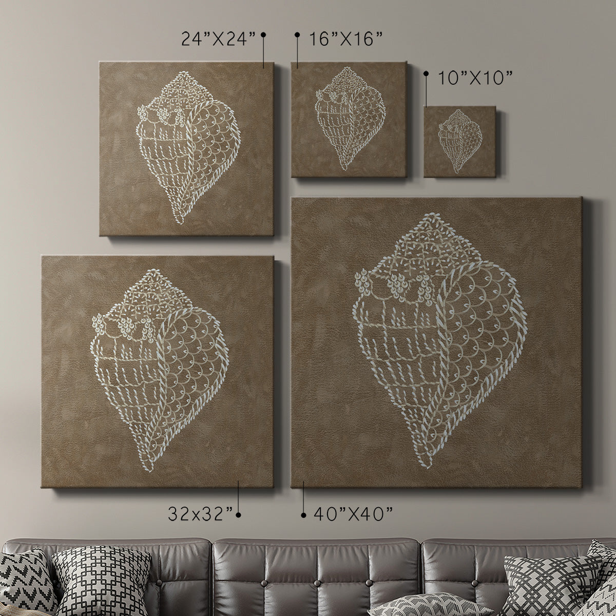 Embroidered Shells I - Canvas Art Print