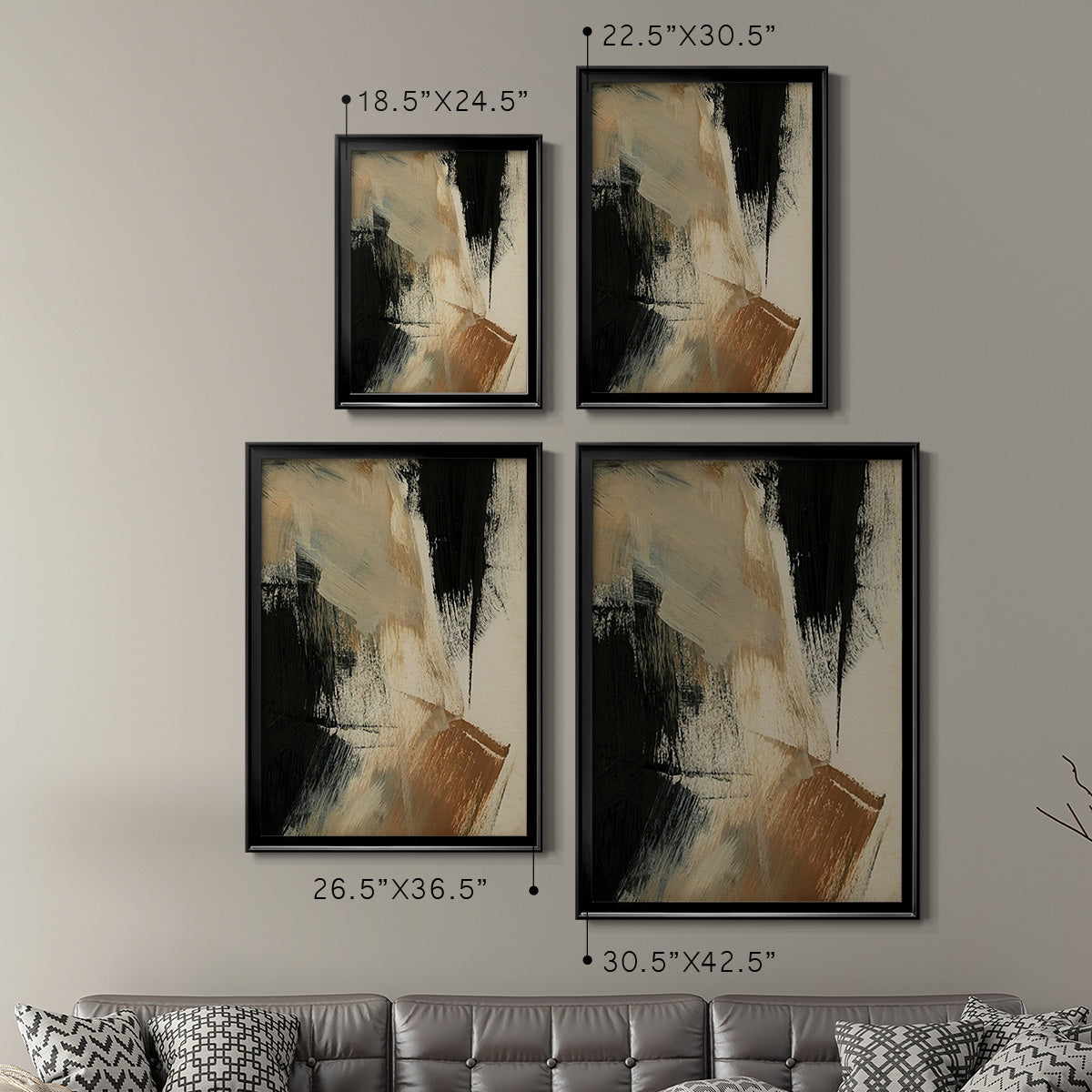 Baked Paintstrokes V - Modern Framed Canvas Print
