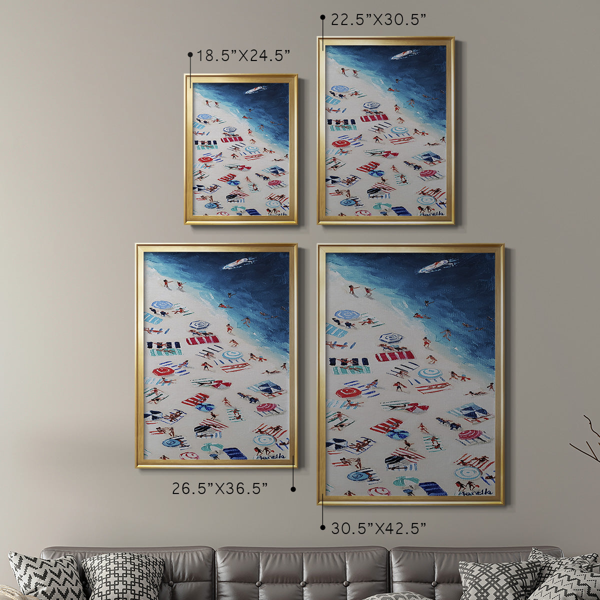 Break out Beach - Modern Framed Canvas Print