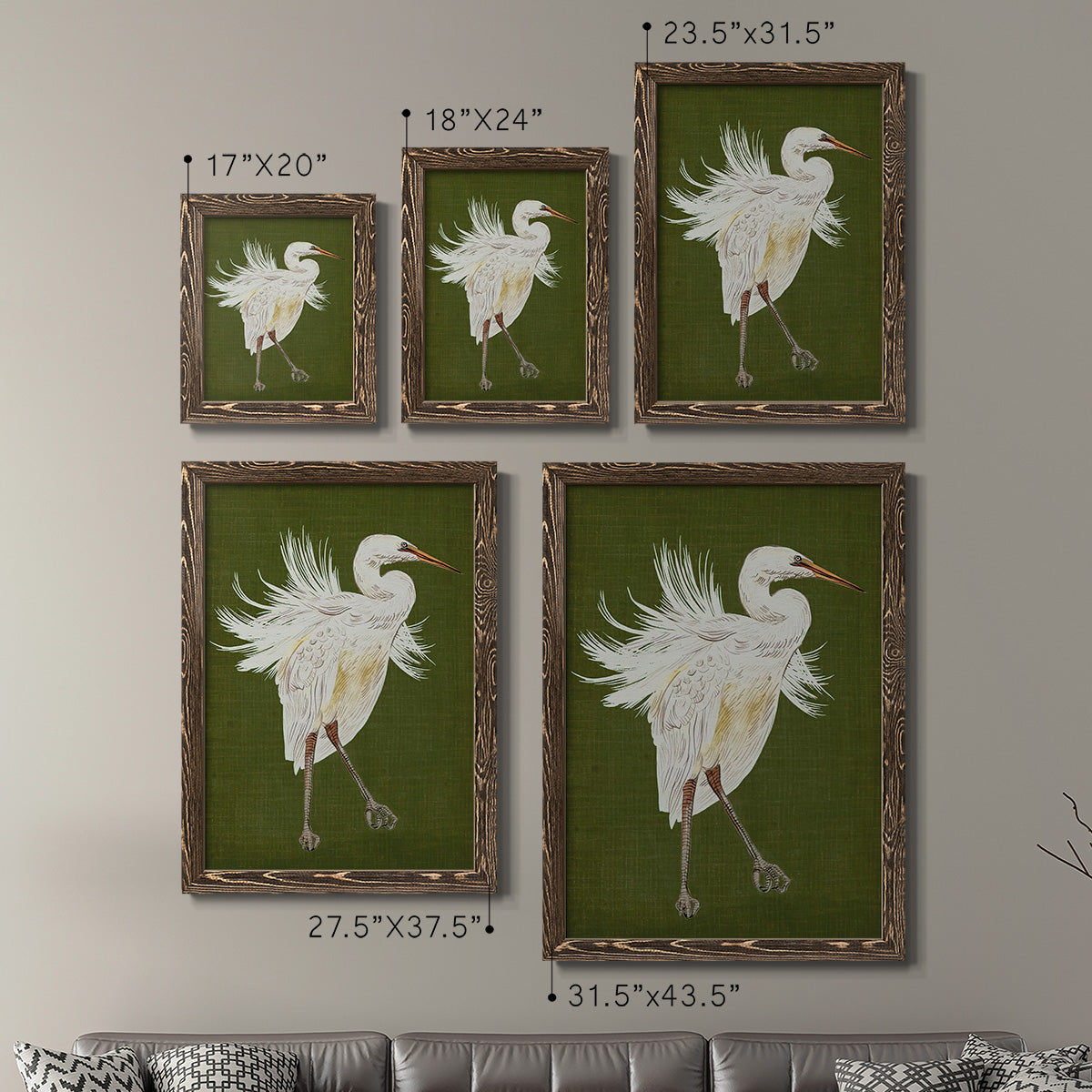 Heron Plumage I - Premium Framed Canvas 2 Piece Set - Ready to Hang