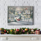 Village Sleigh Ride - Premium Gallery Wrapped Canvas  - Ready to Hang