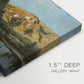Canvas art print of a river flowing between rocky cliffs under open sky, highlighting texture and gallery-wrapped edges