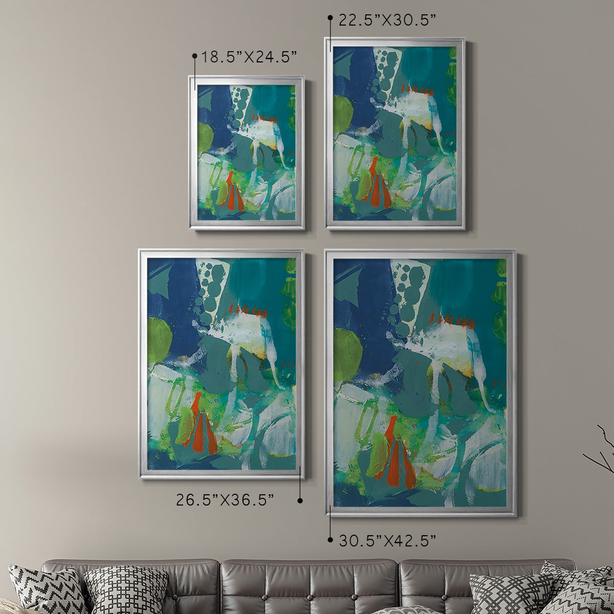 Tropical Graphics IV - Modern Framed Canvas Print