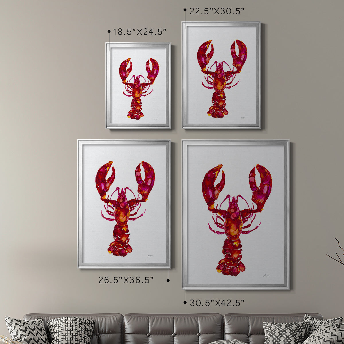 Lobster - Modern Framed Canvas Print