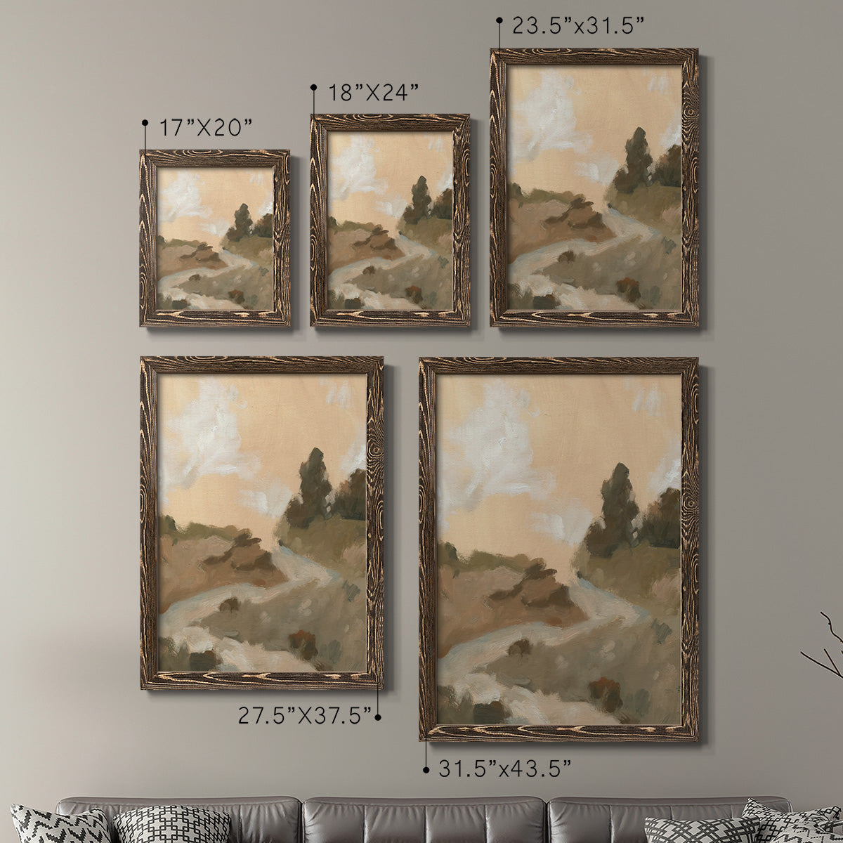 Hillside Walking Path I - Premium Framed Canvas 2 Piece Set - Ready to Hang