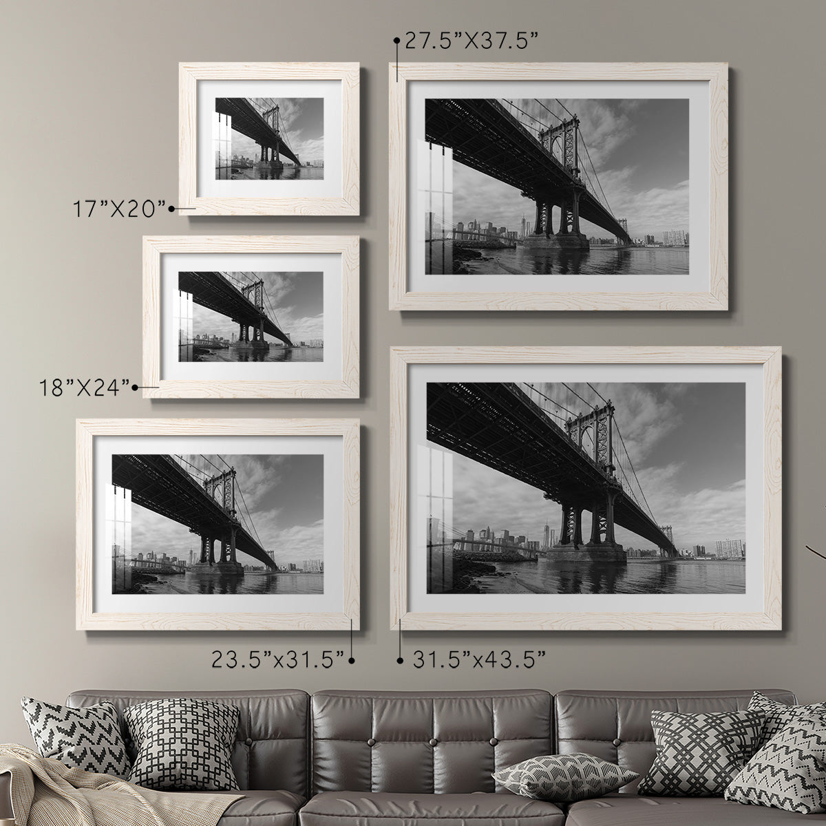 Manhattan Bridge - Barnwood Framed Art Print