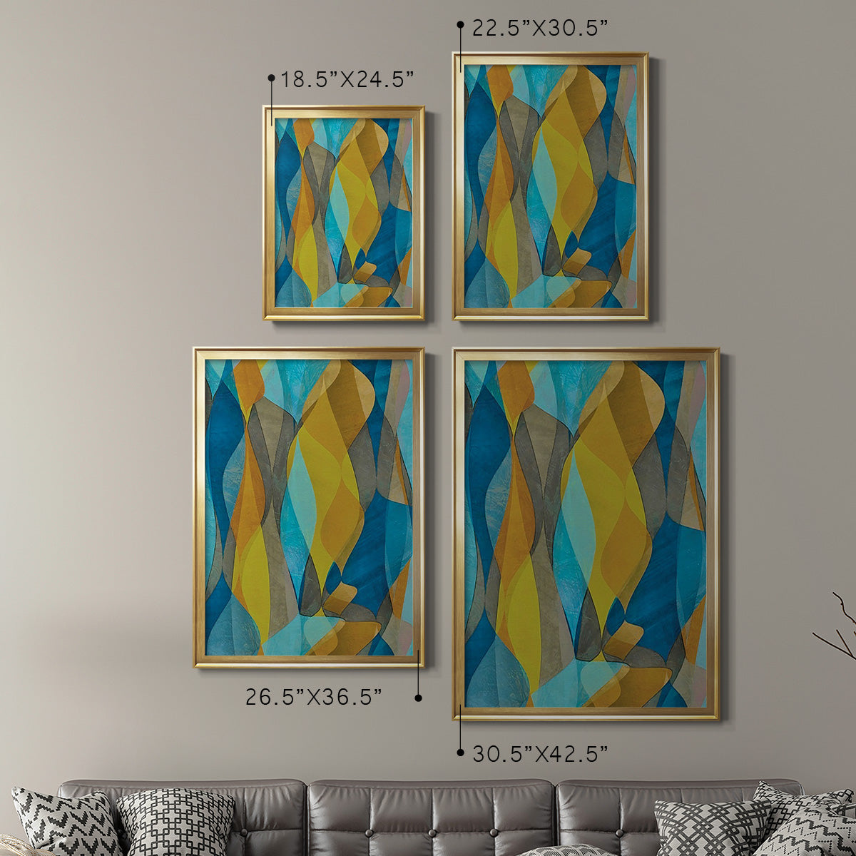 Colorful Cascade II - Modern Framed Canvas Print