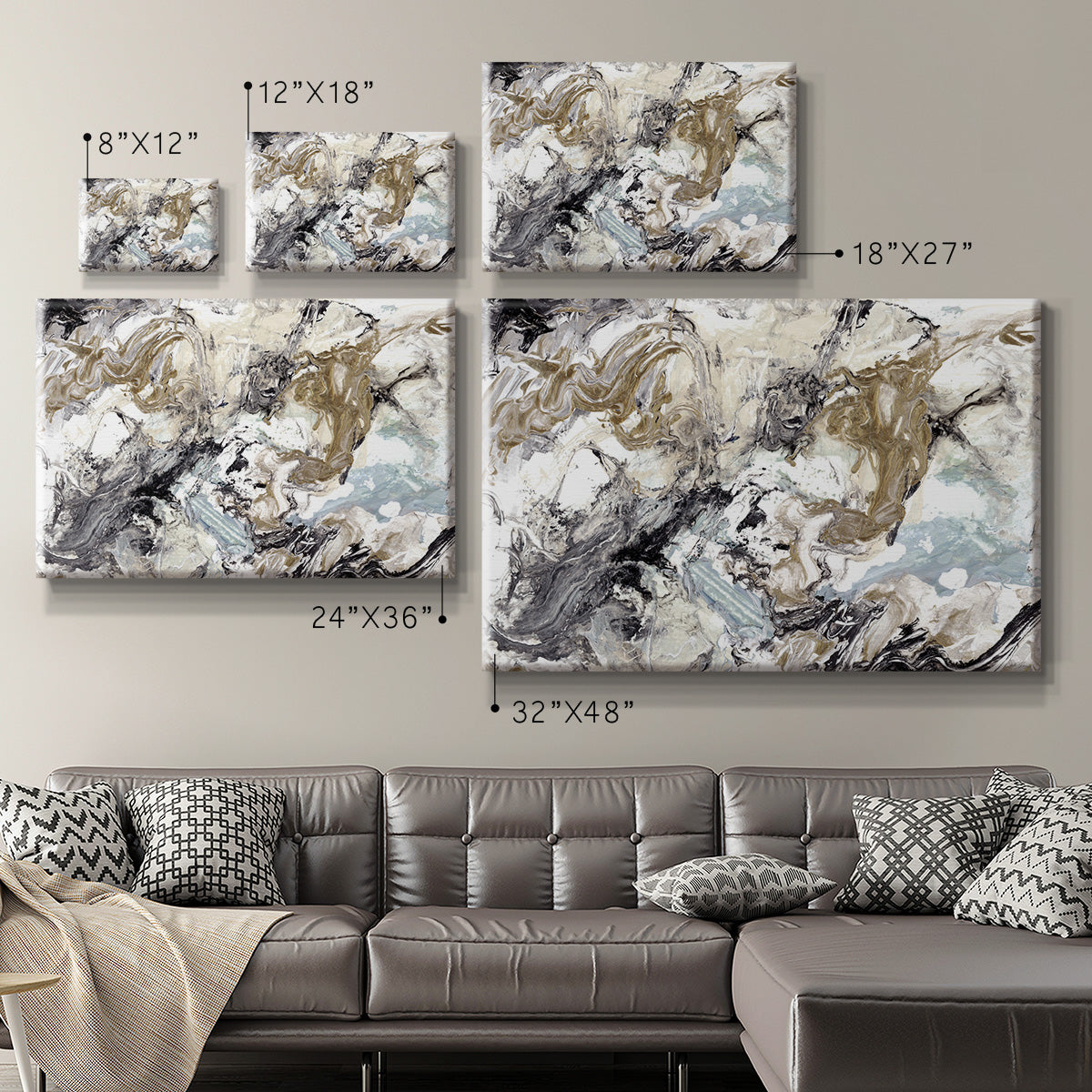 Marbelized Abstract - Canvas Art Print