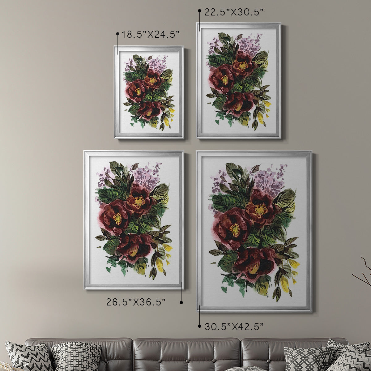 Garden Bouquets II - Modern Framed Canvas Print