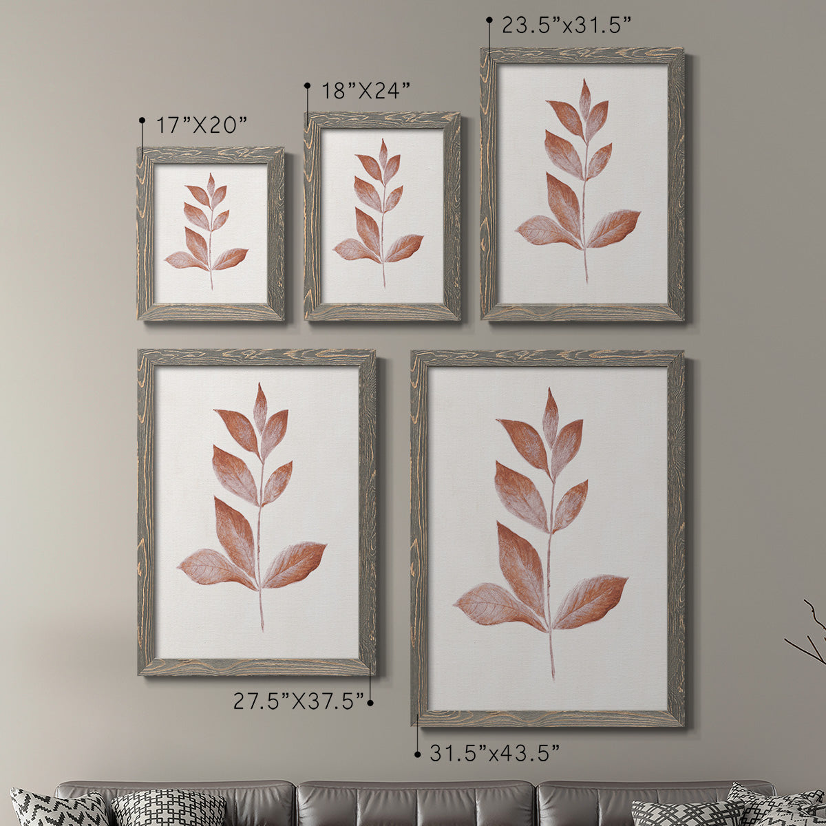 Red Leaf I - Premium Framed Canvas 2 Piece Set - Ready to Hang