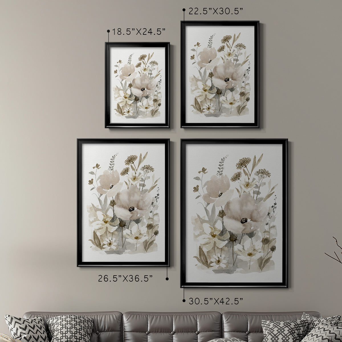 Neutral Nature II - Modern Framed Canvas Print