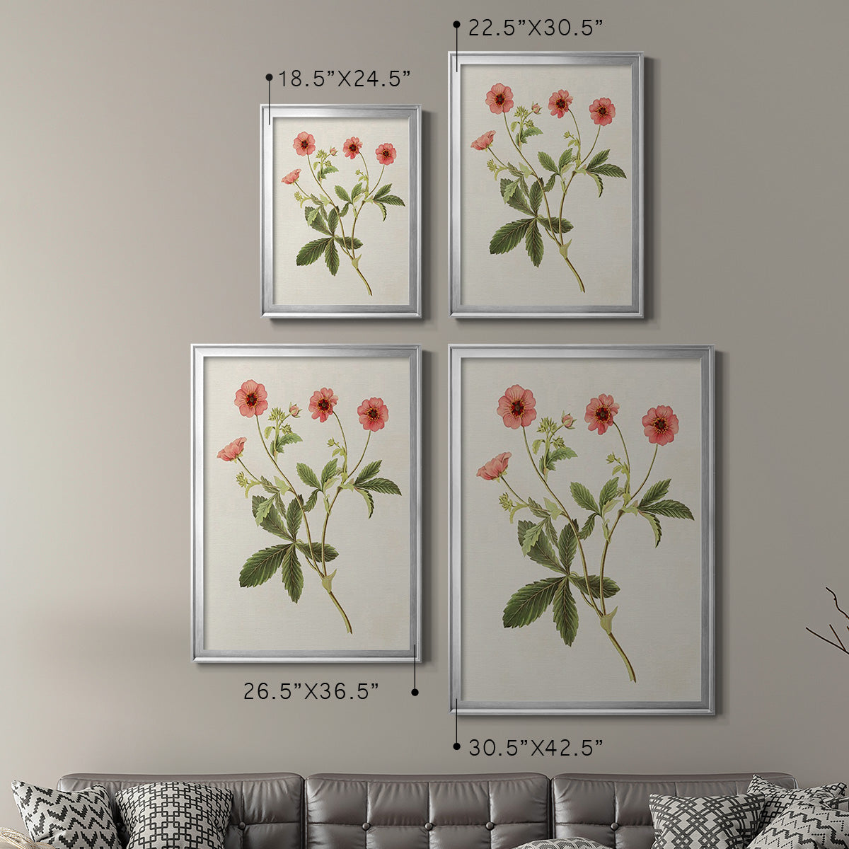 Flowers of the Seasons VIII - Modern Framed Canvas Print