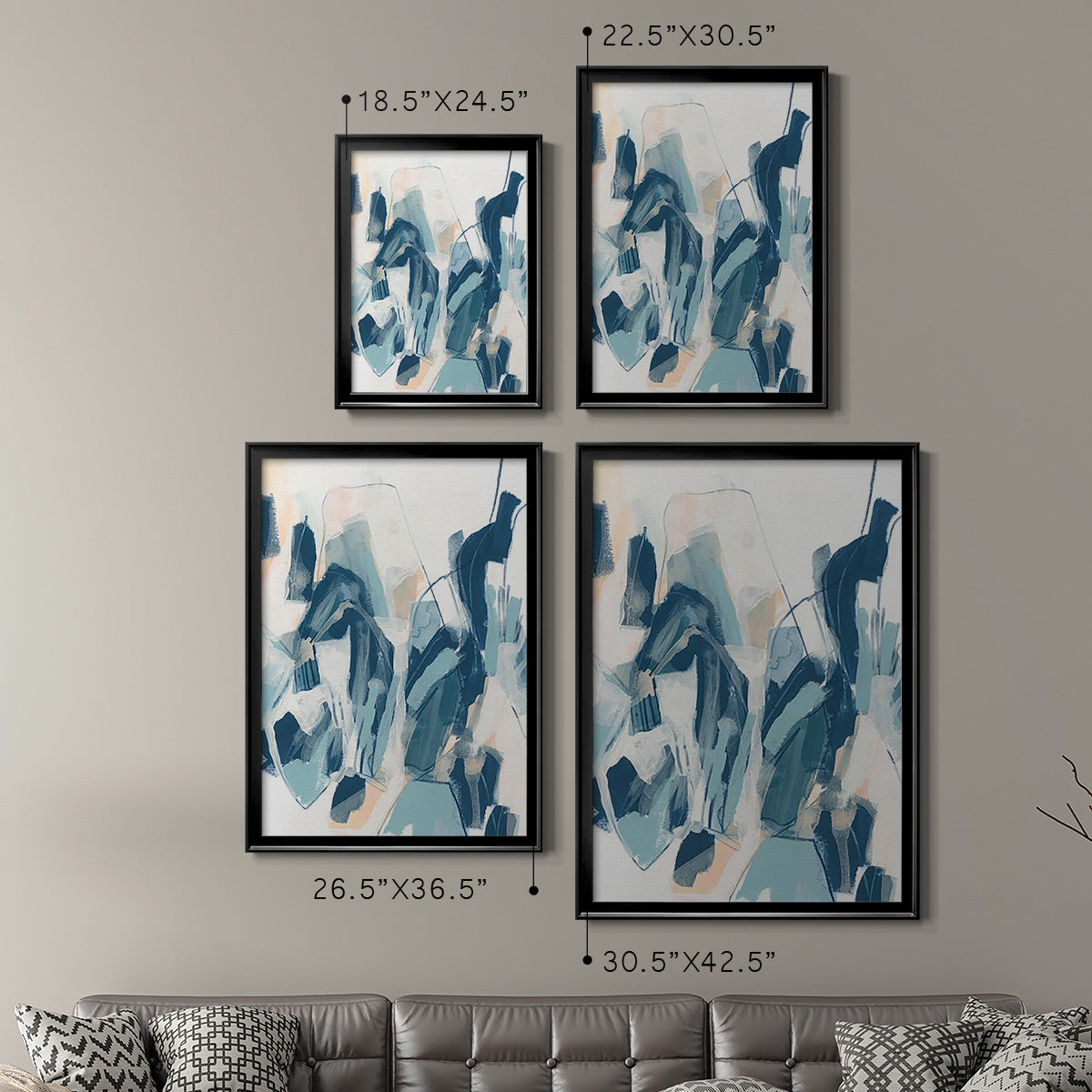 Interlocking Melody II - Modern Framed Canvas Print