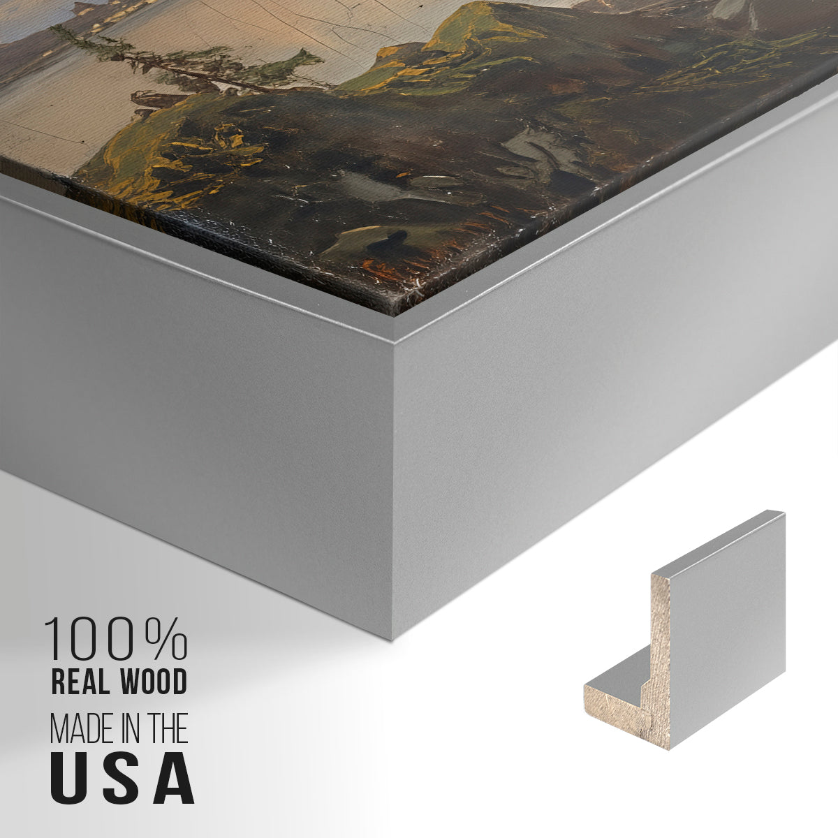 Traunsee, 1871 - Floater Framed Canvas Print