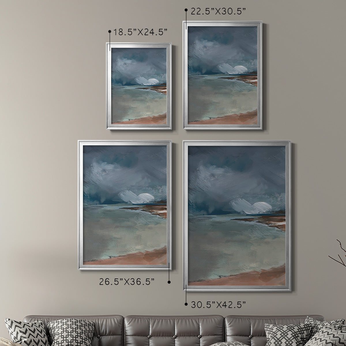 Sea Glass Storm I - Modern Framed Canvas Print