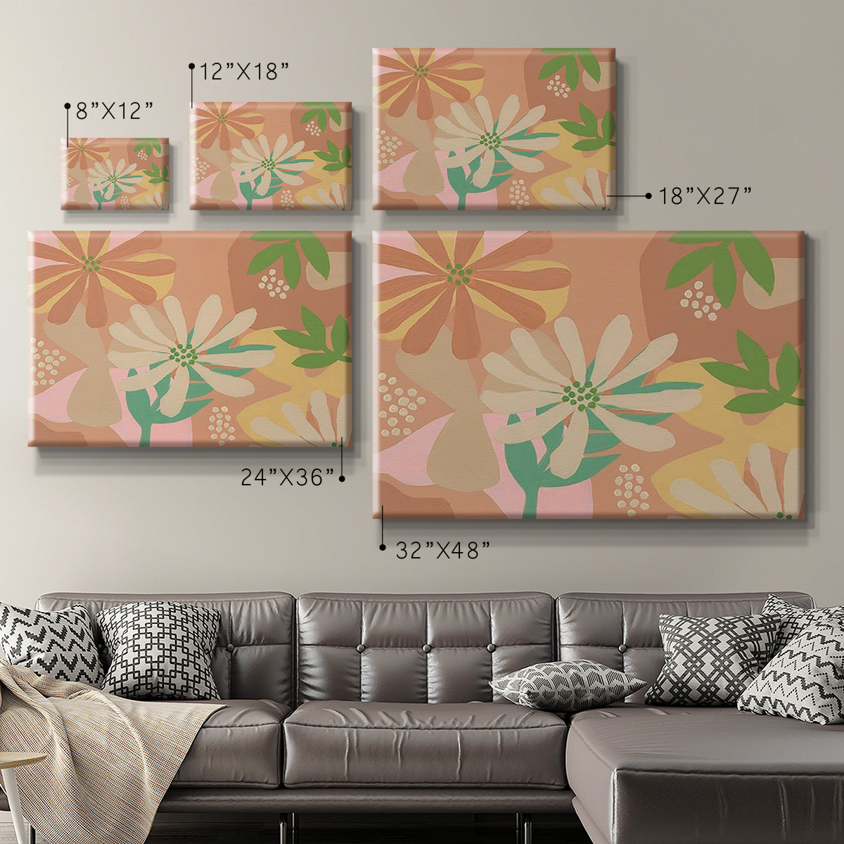 Neutral Blooms III Premium Gallery Wrapped Canvas - Ready to Hang