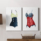 Vintage Swimwear I Premium Gallery Wrapped Canvas - Ready to Hang - Set of 2 - 8 x 12 Each