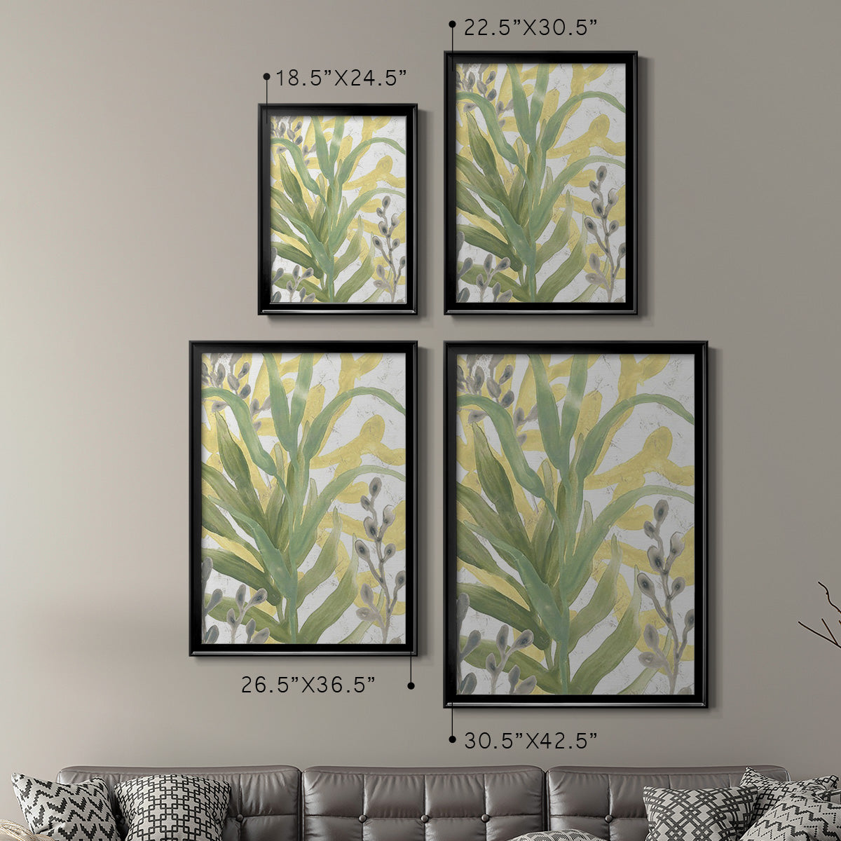 Sea Grass Fresco IV - Modern Framed Canvas Print