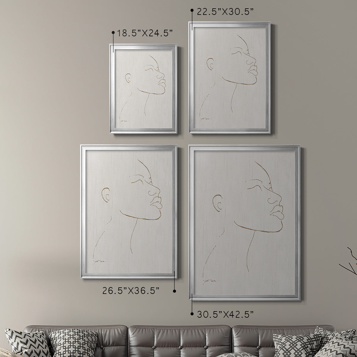 Portrait Sketch I - Modern Framed Canvas Print