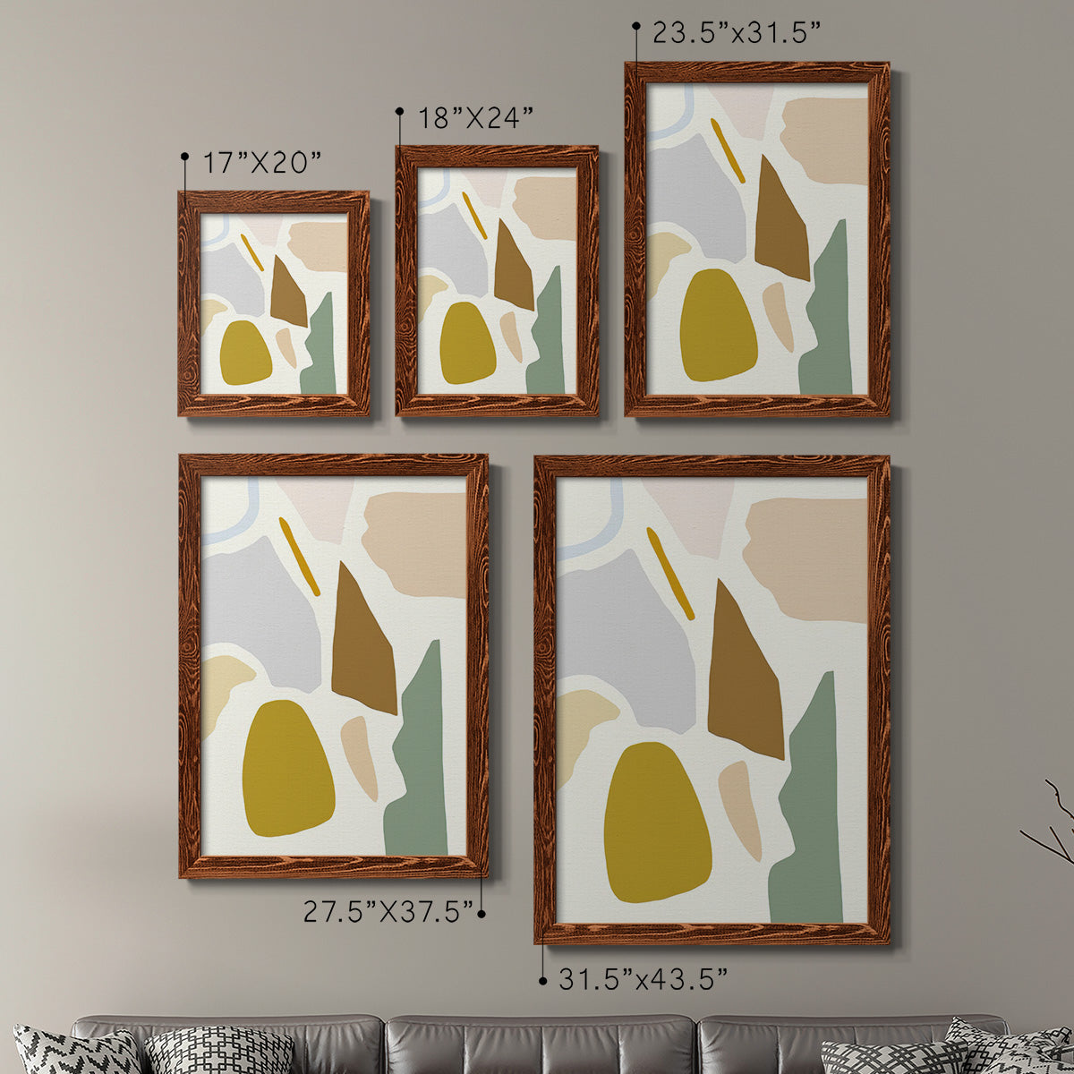 Pastel Splotches I - Premium Framed Canvas 2 Piece Set - Ready to Hang