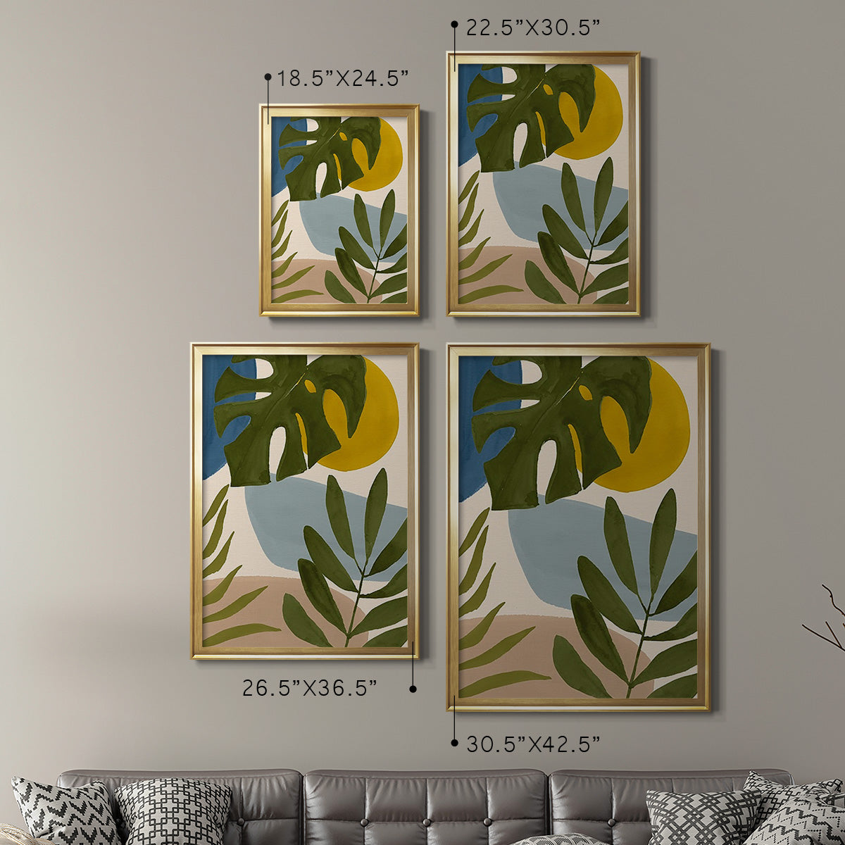 Tropica Tumble I - Modern Framed Canvas Print