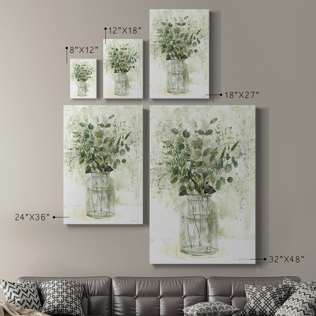 Delicate Greenery II - Canvas Art Print