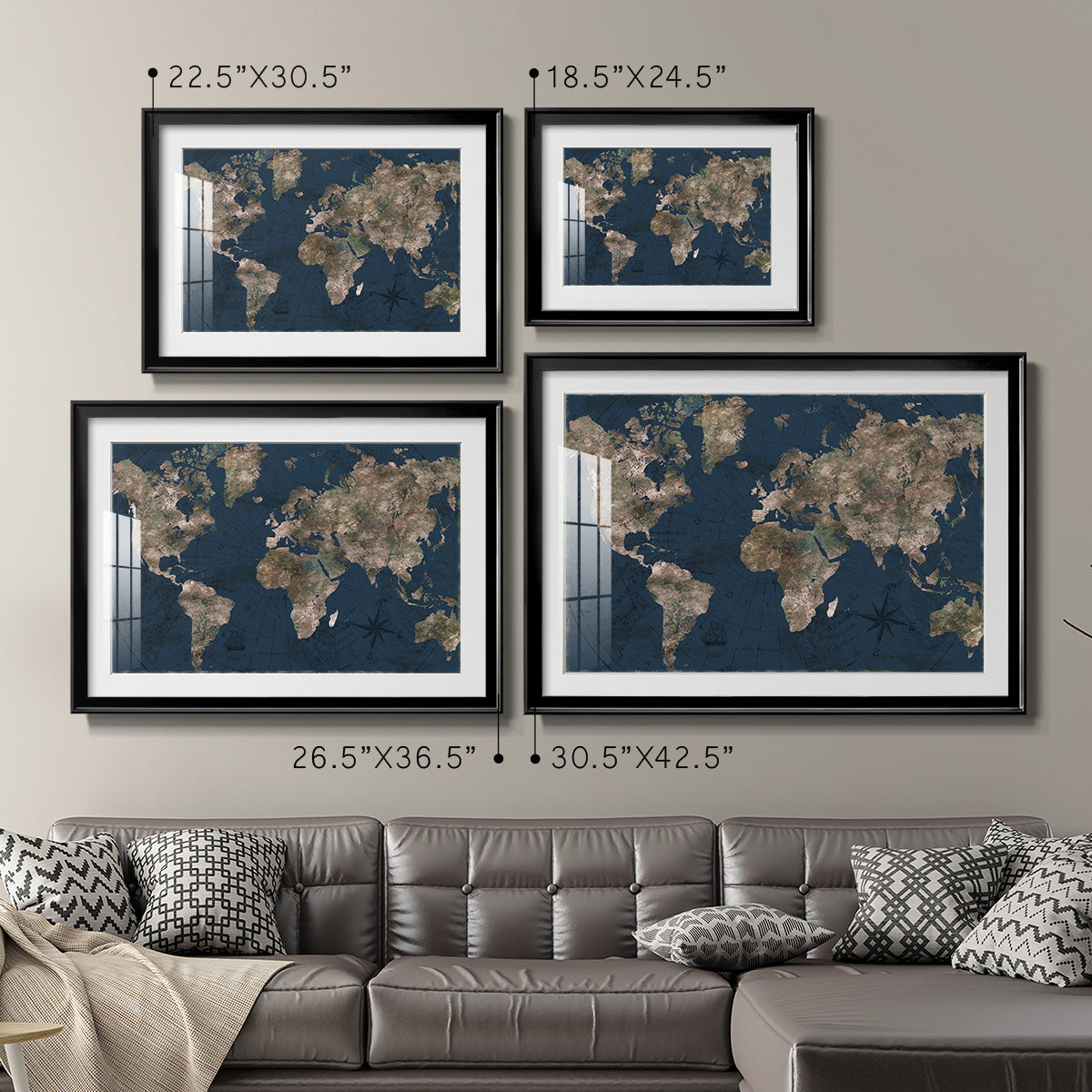 Navy Atlas Premium Framed Print - Ready to Hang