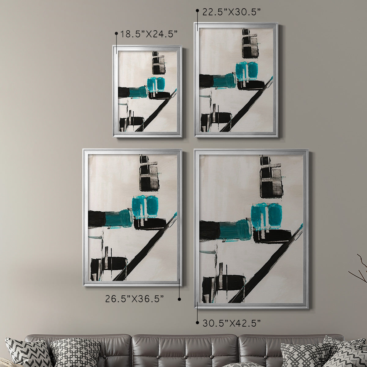 Geometry Notes I - Modern Framed Canvas Print