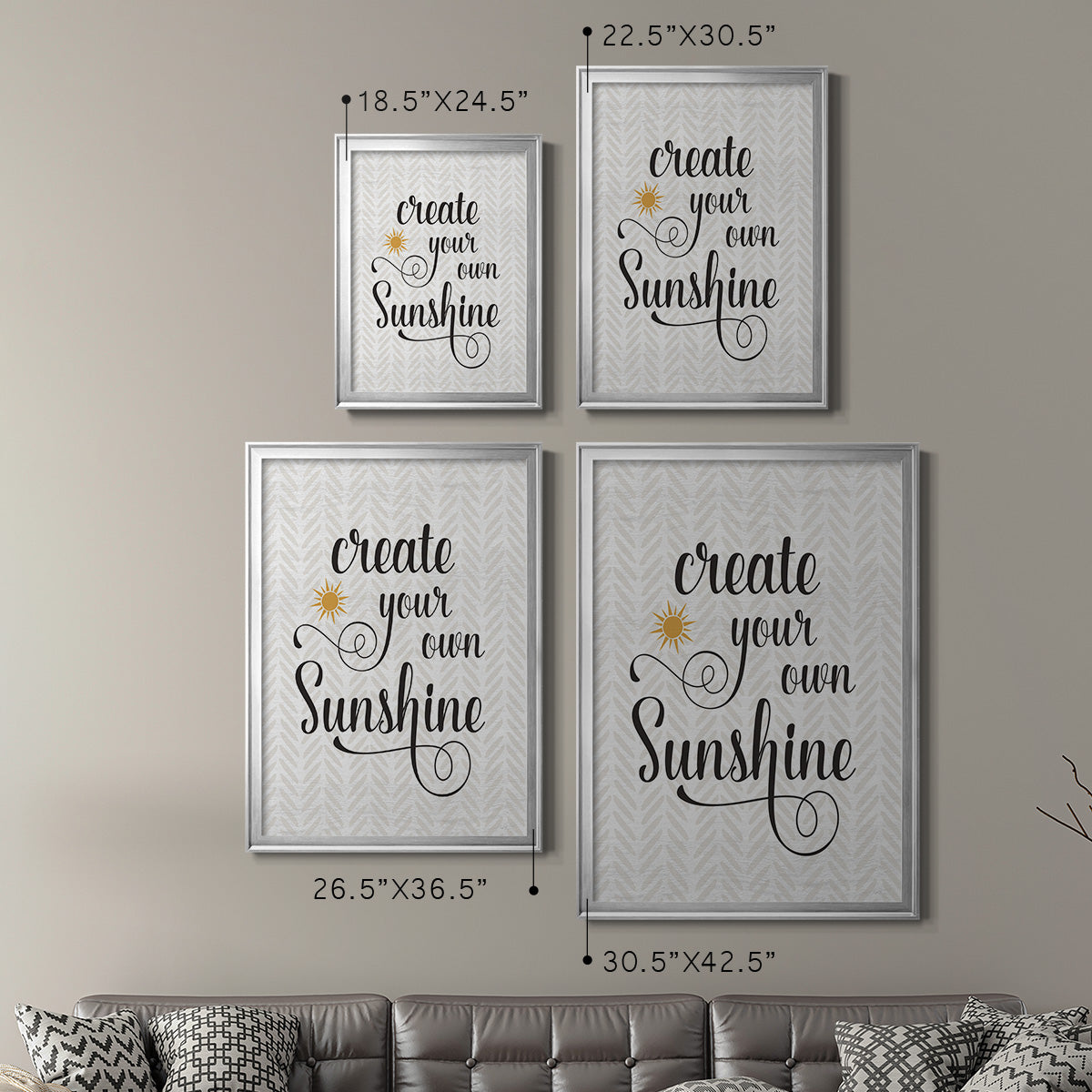 Create Your Own Sunshine - Modern Framed Canvas Print