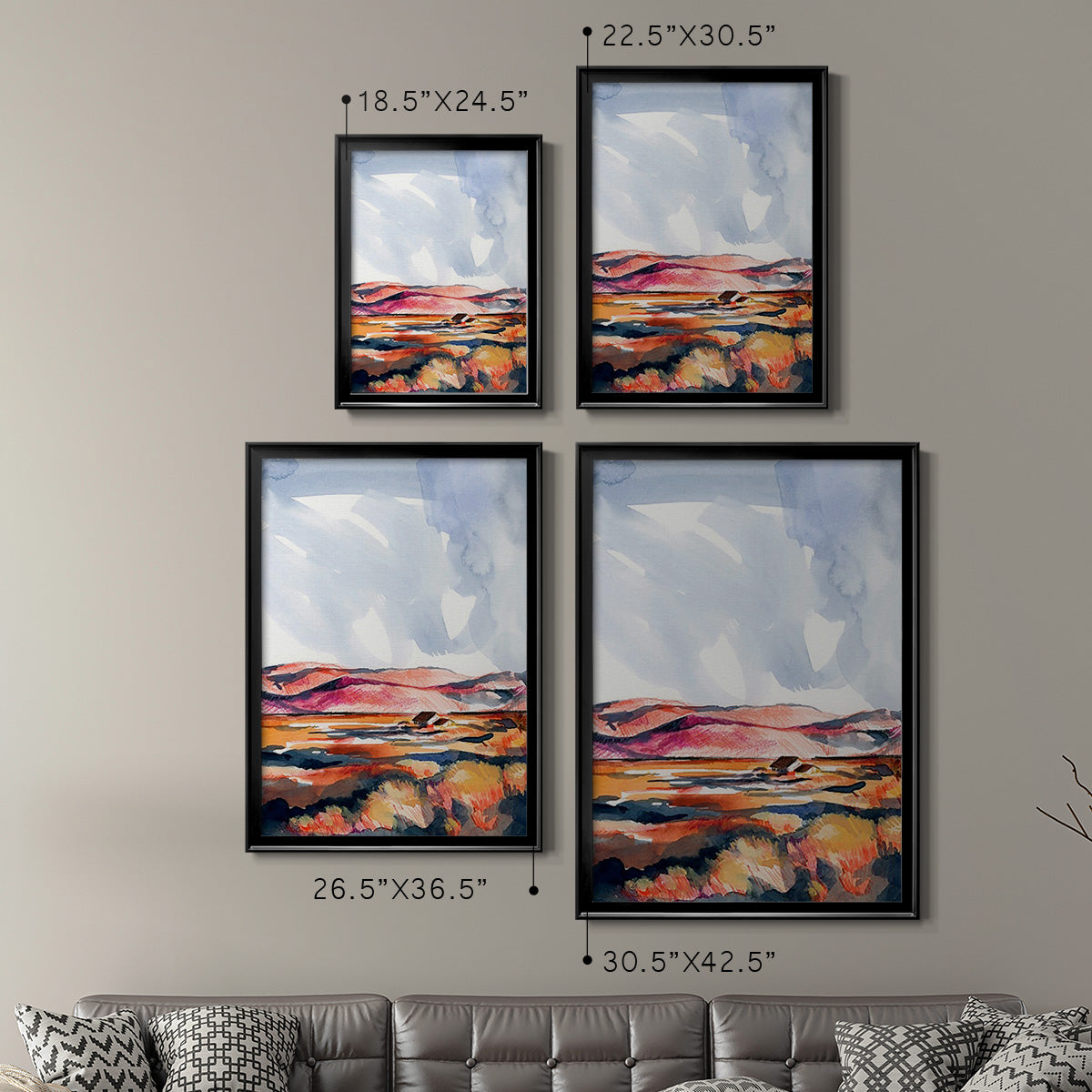 Chromatic Landscapes I - Modern Framed Canvas Print