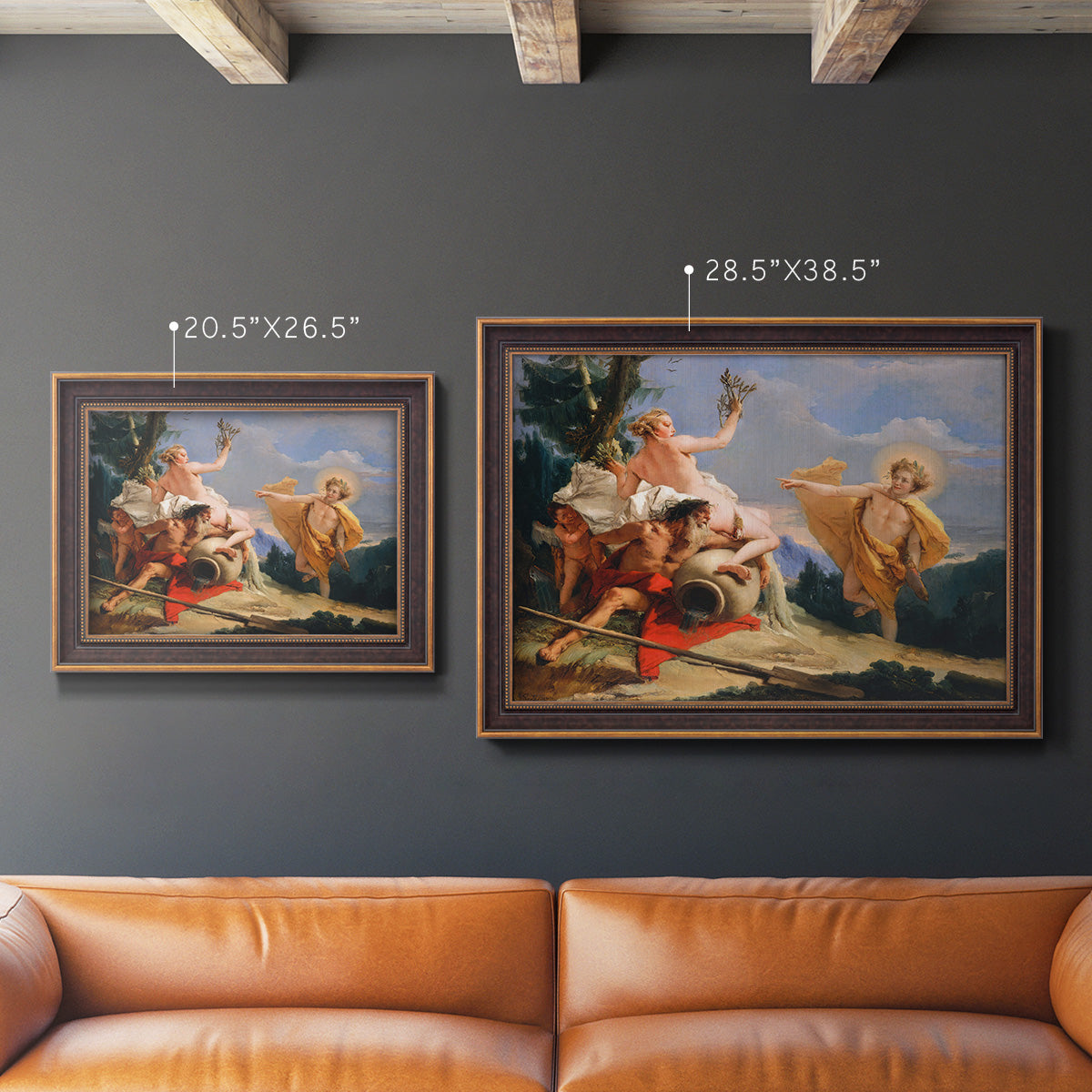 Apollo Pursuing Daphne - Ornate Framed Canvas Print