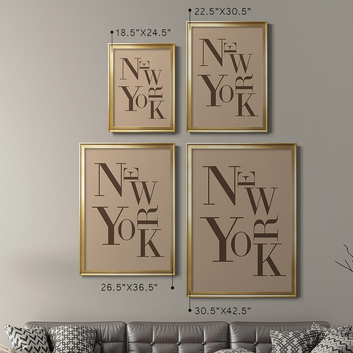 Neutral City Center Type I - Modern Framed Canvas Print