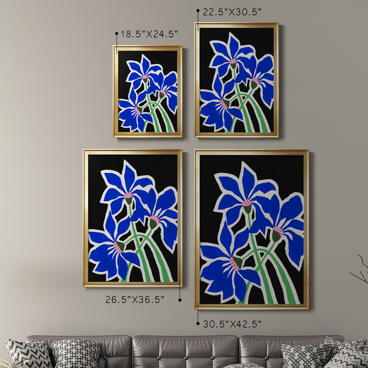 Pop Flowers IV - Modern Framed Canvas Print