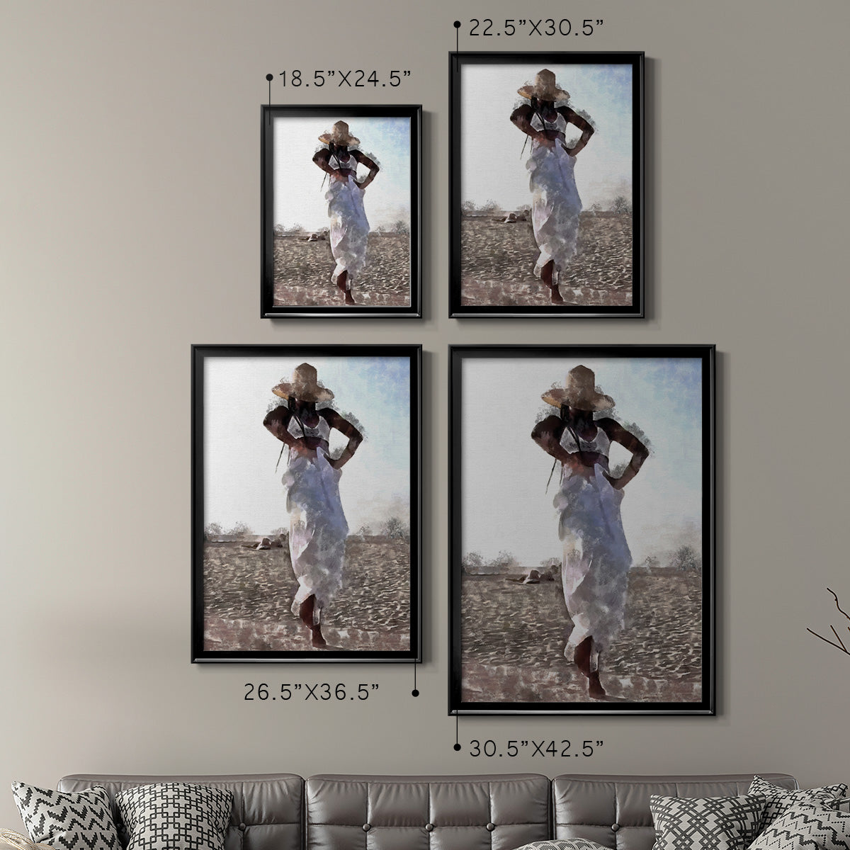 Her Dance I - Modern Framed Canvas Print