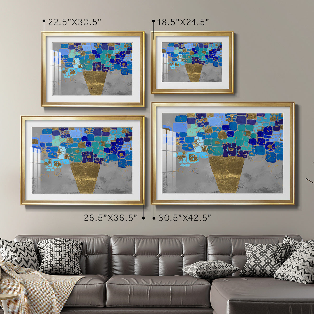 Blue Love - Modern Framed Art Print