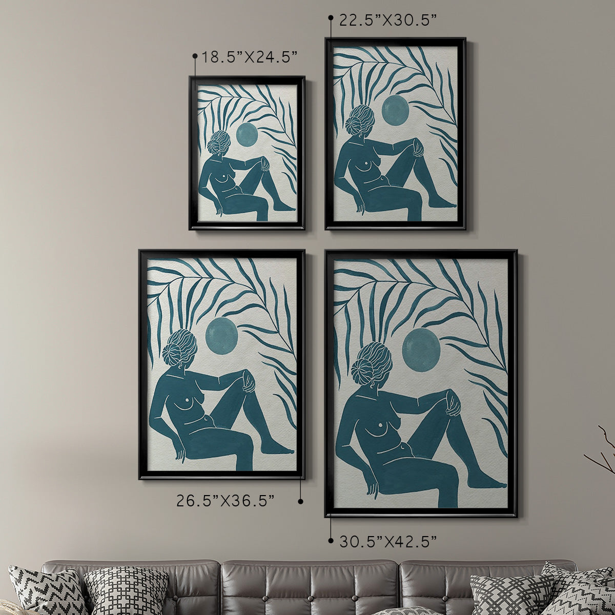 Moon Gazer I - Modern Framed Canvas Print