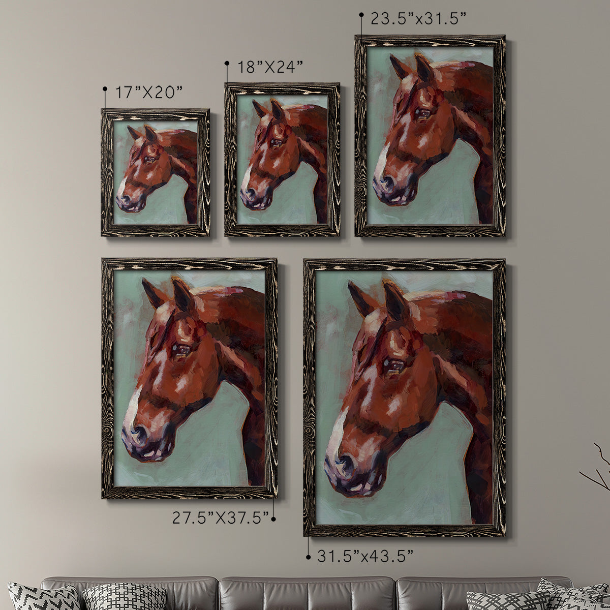 Paint by Number Horse I - Premium Framed Canvas 2 Piece Set - Ready to Hang