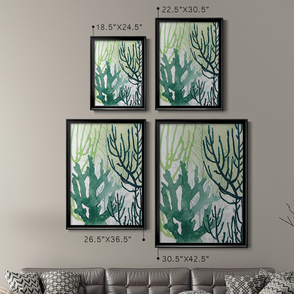 Textured Coral I - Modern Framed Canvas Print