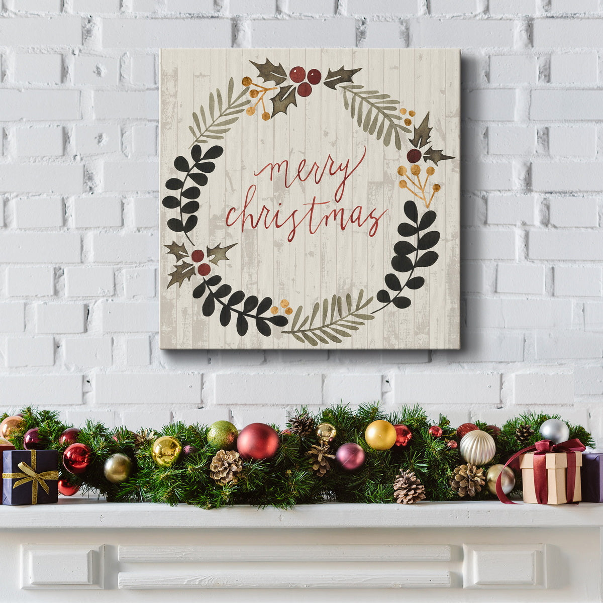 Rustic Christmas III-Premium Gallery Wrapped Canvas - Ready to Hang