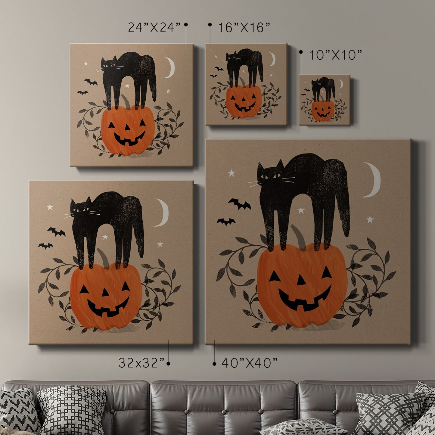 Graphic Halloween I-Premium Gallery Wrapped Canvas - Ready to Hang