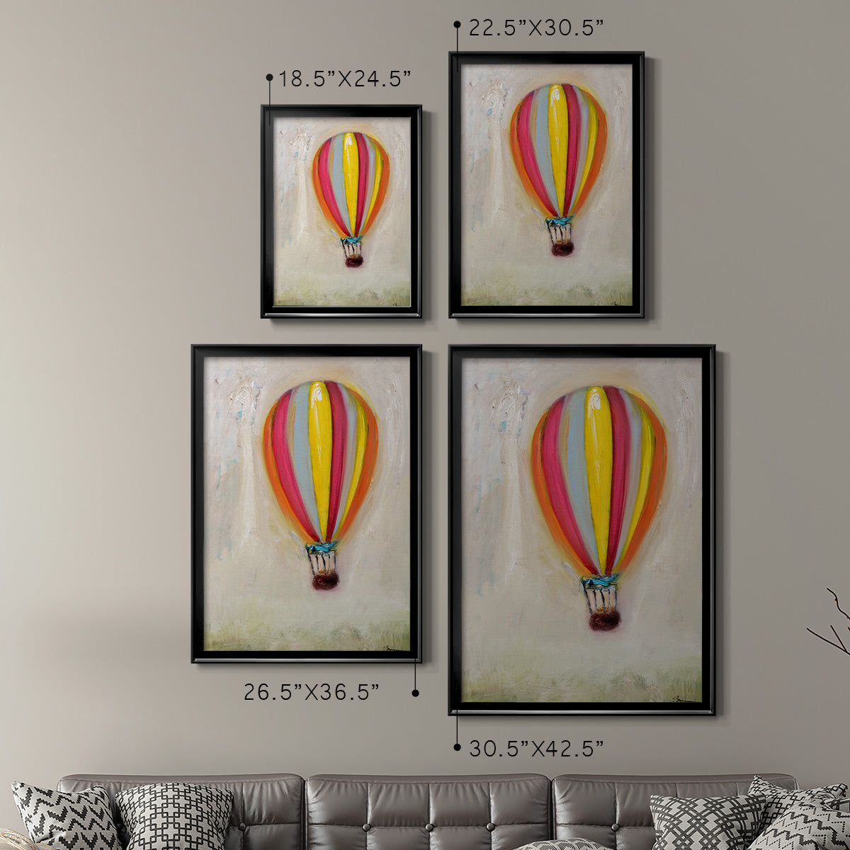 Lucky Hot Air Balloon -  Framed Canvas Print