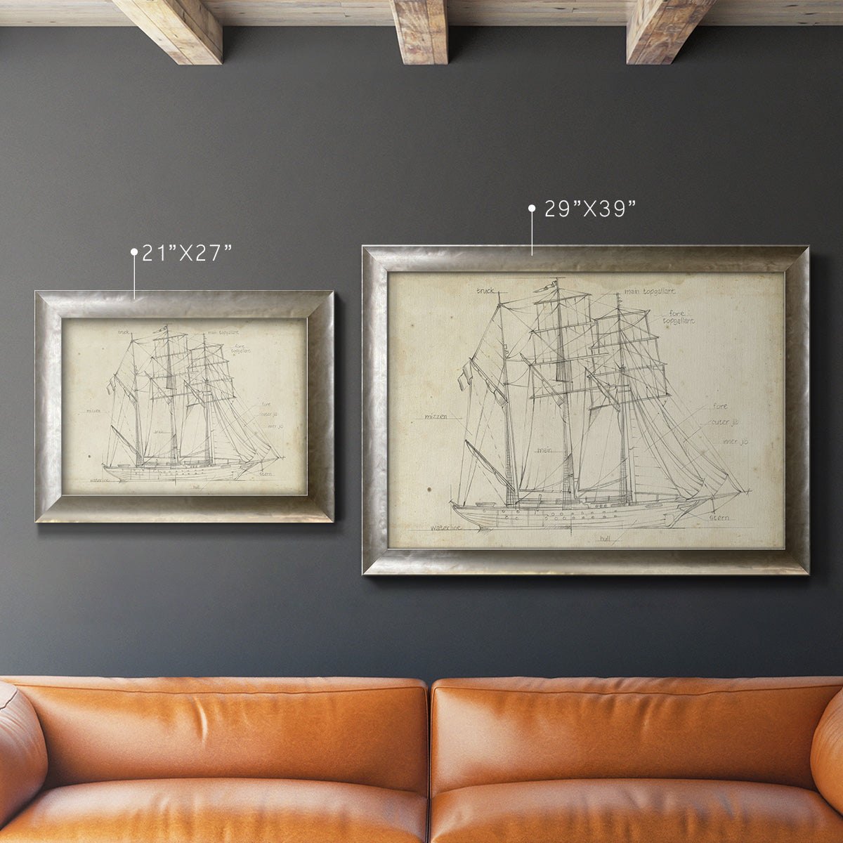 Sailboat Blueprint I Premium Framed Canvas- Ready to Hang