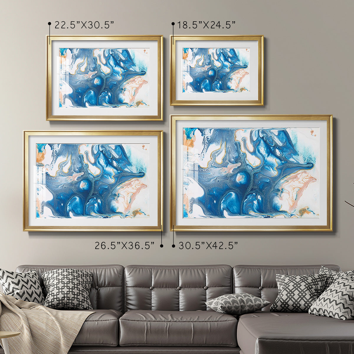 Dancing Blue II Premium Framed Print - Ready to Hang