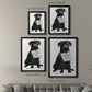 Love and Black Labrador - Modern Framed Canvas Print